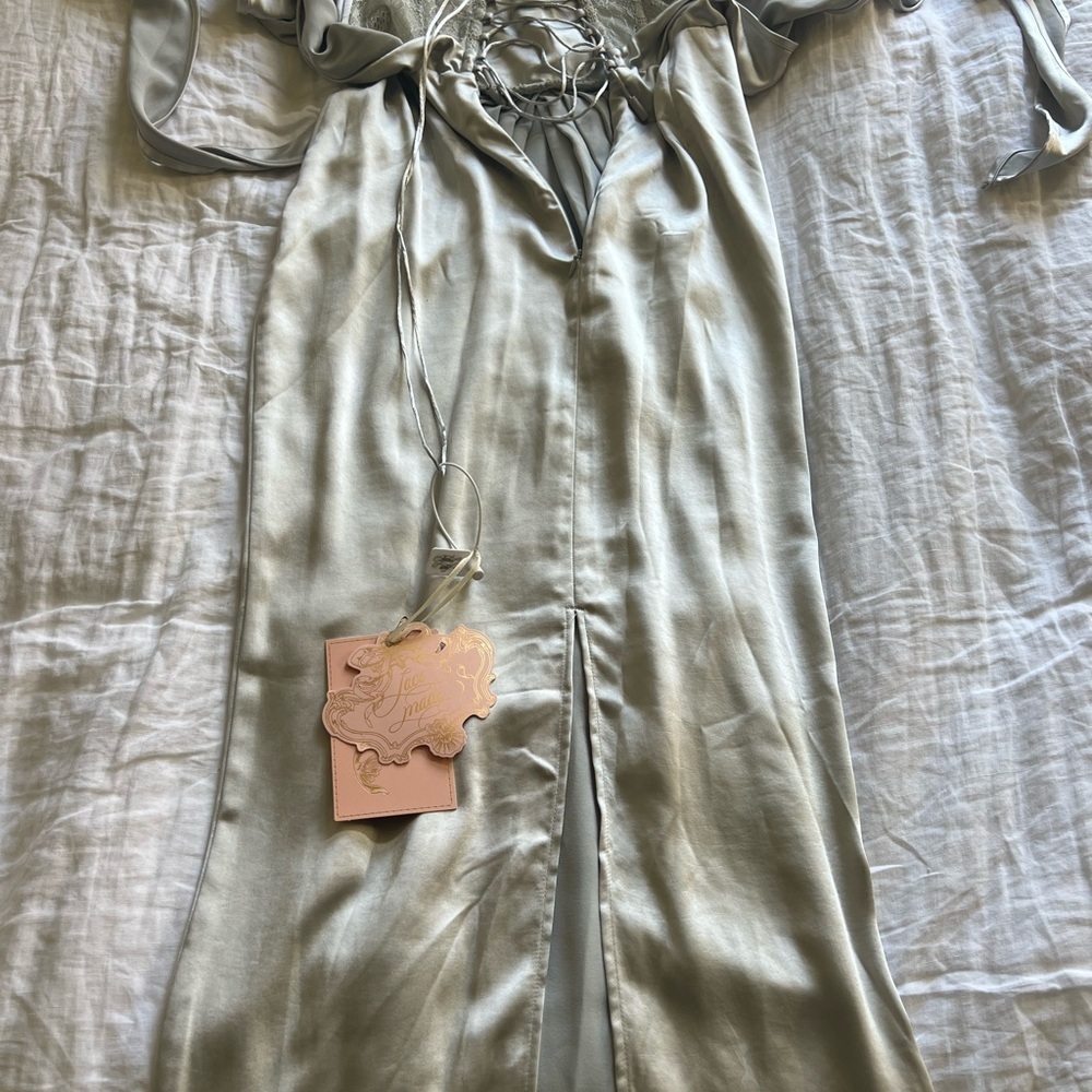 Lacemade Silver Satin Corset Dress NWT - Picture 6 of 8